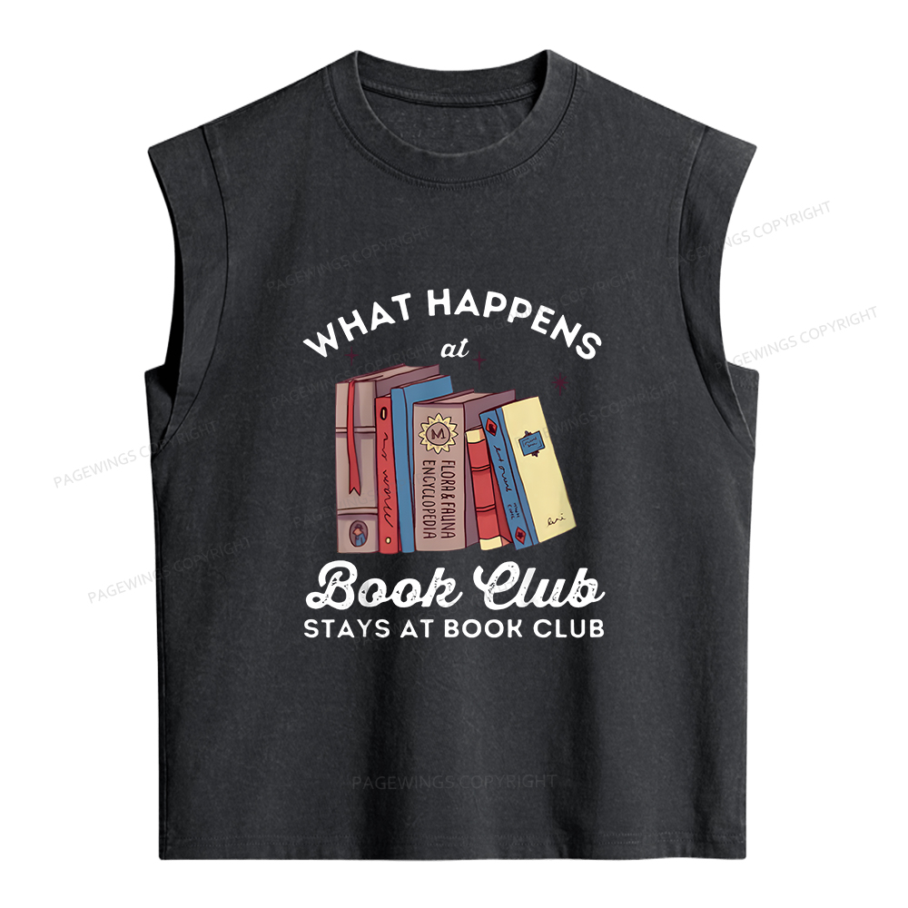 Pagewings Stays At Book Club Book Women's Washed Tank Top