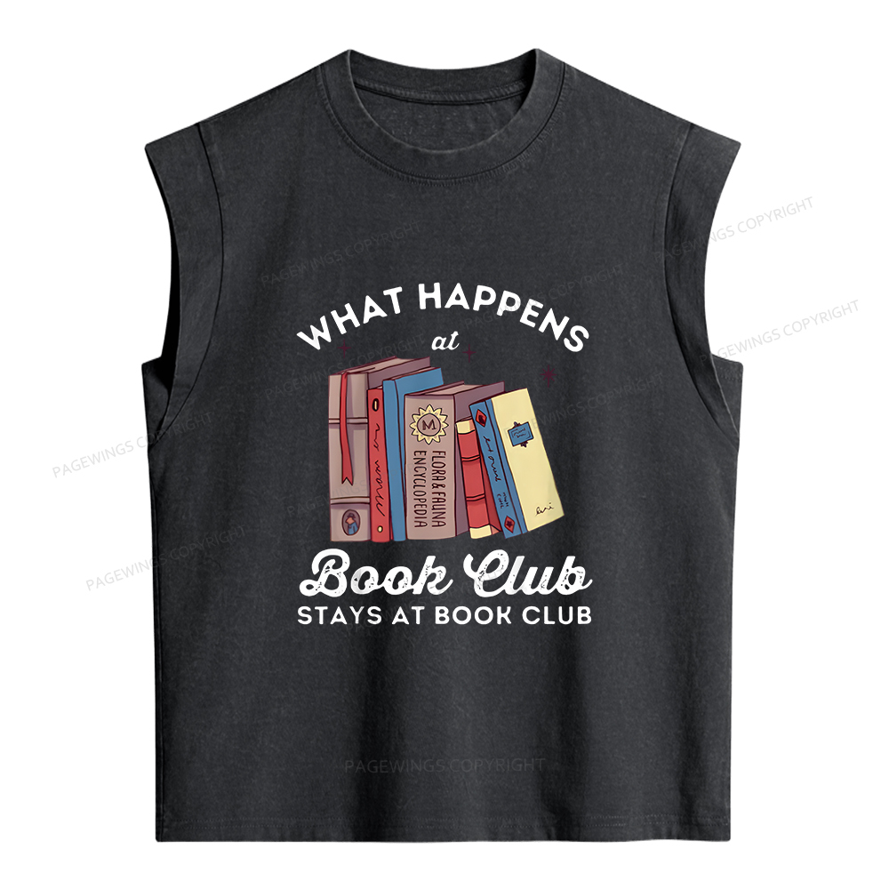 Pagewings Stays At Book Club Book Women's Washed Tank Top