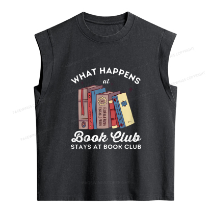 Pagewings Stays At Book Club Book Women's Washed Tank Top