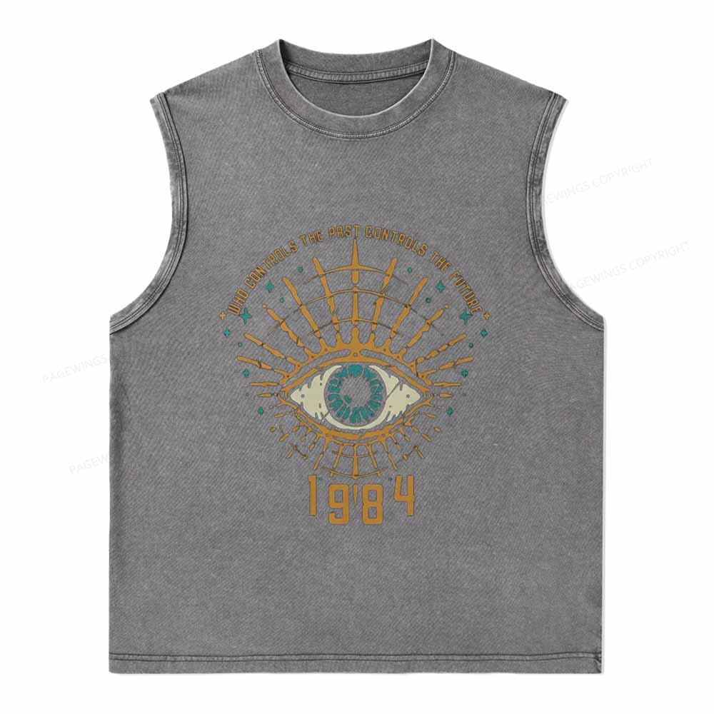 Pagewings George Orwell 1984 Unisex Washed Tank Top