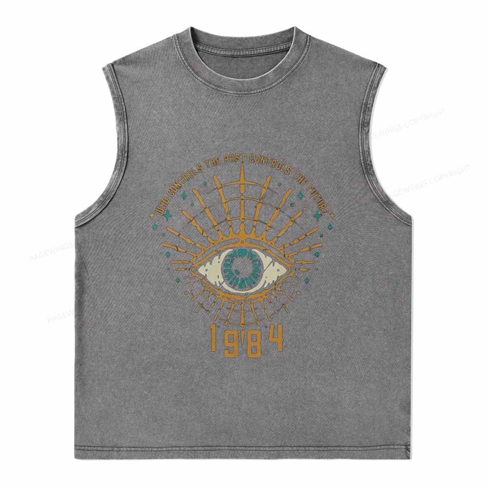 Pagewings George Orwell 1984 Unisex Washed Tank Top
