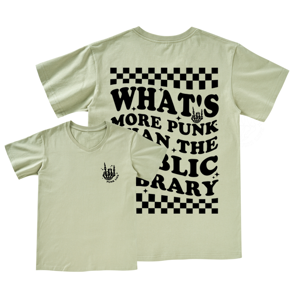 Pagewings punk the public library Weird V-neck T-shirt