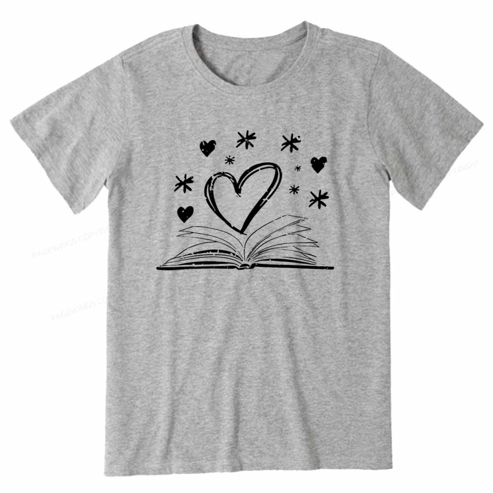 Pagewings Bookworm Librarian Valentines Day Book T-Shirt Unisex Classic T-shirt