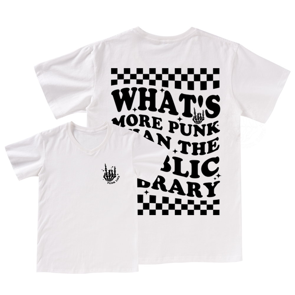 Pagewings punk the public library Weird V-neck T-shirt