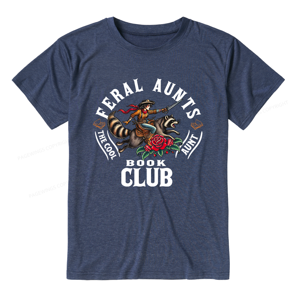 Pagewings Feral Aunt Social Book Club Unisex Heather T-Shirt