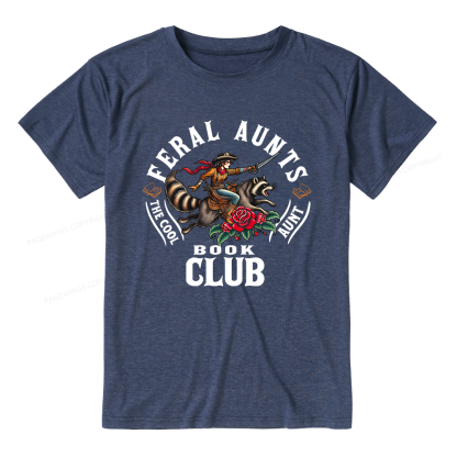 Pagewings Feral Aunt Social Book Club Unisex Heather T-Shirt