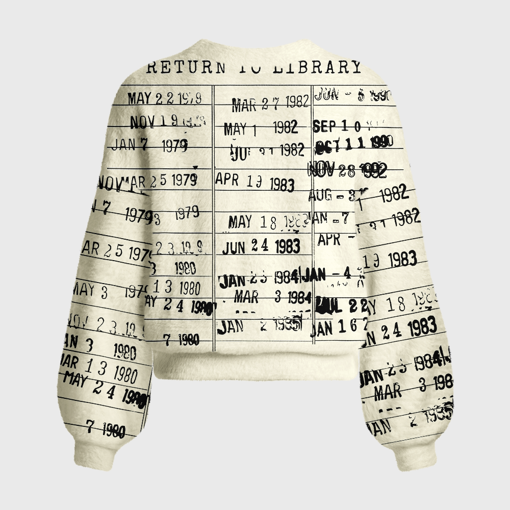 Pagewings Library Card Women's Cardigan Sweater