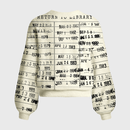 Pagewings Library Card Women's Cardigan Sweater