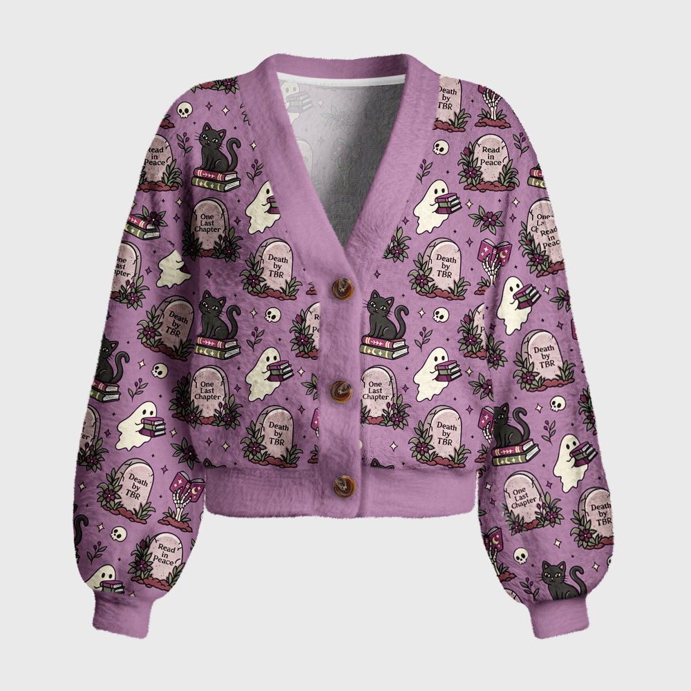 Pagewings Ghosts Love Reading Women's Cardigan Sweater