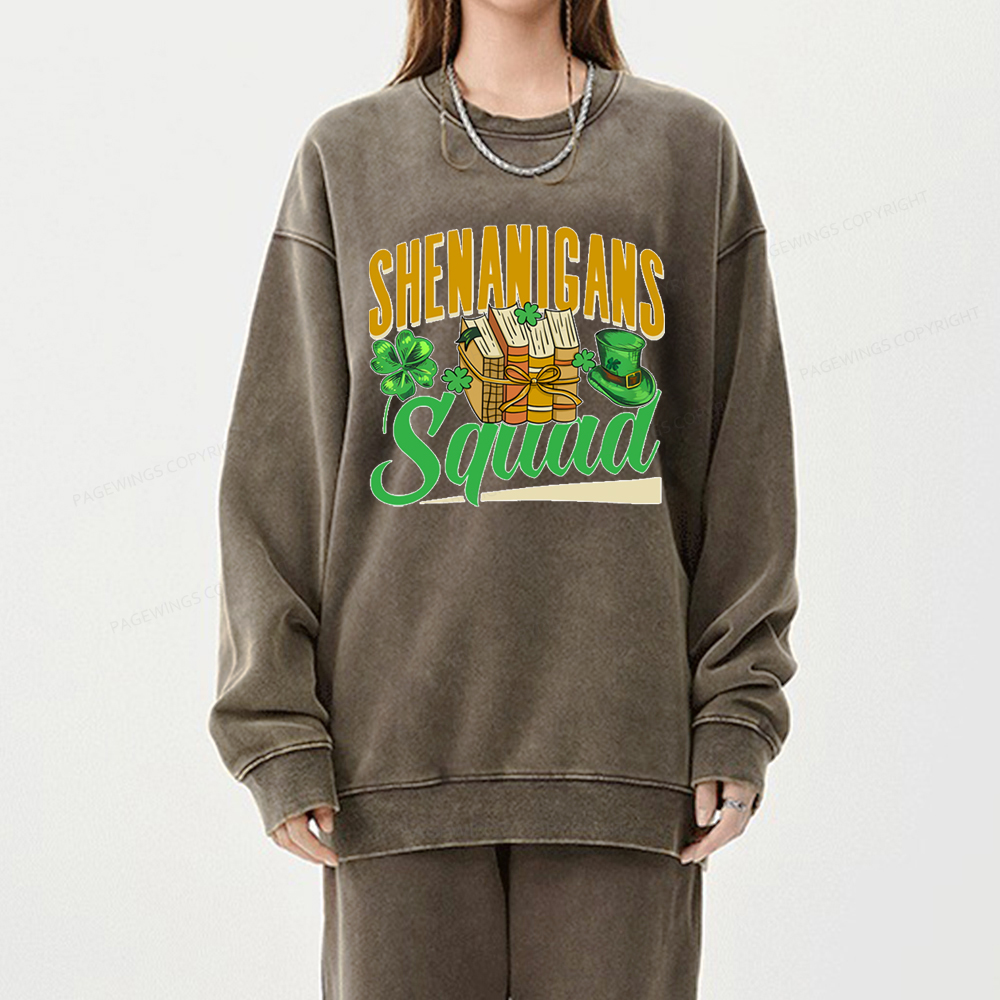 Pagewings Shenanigans Squad Unisex Washed Sweatshirt
