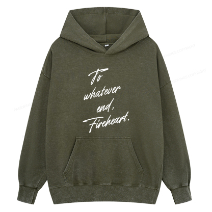 Pagewings To Whatever End Fireheart Unisex Washed Hoodie