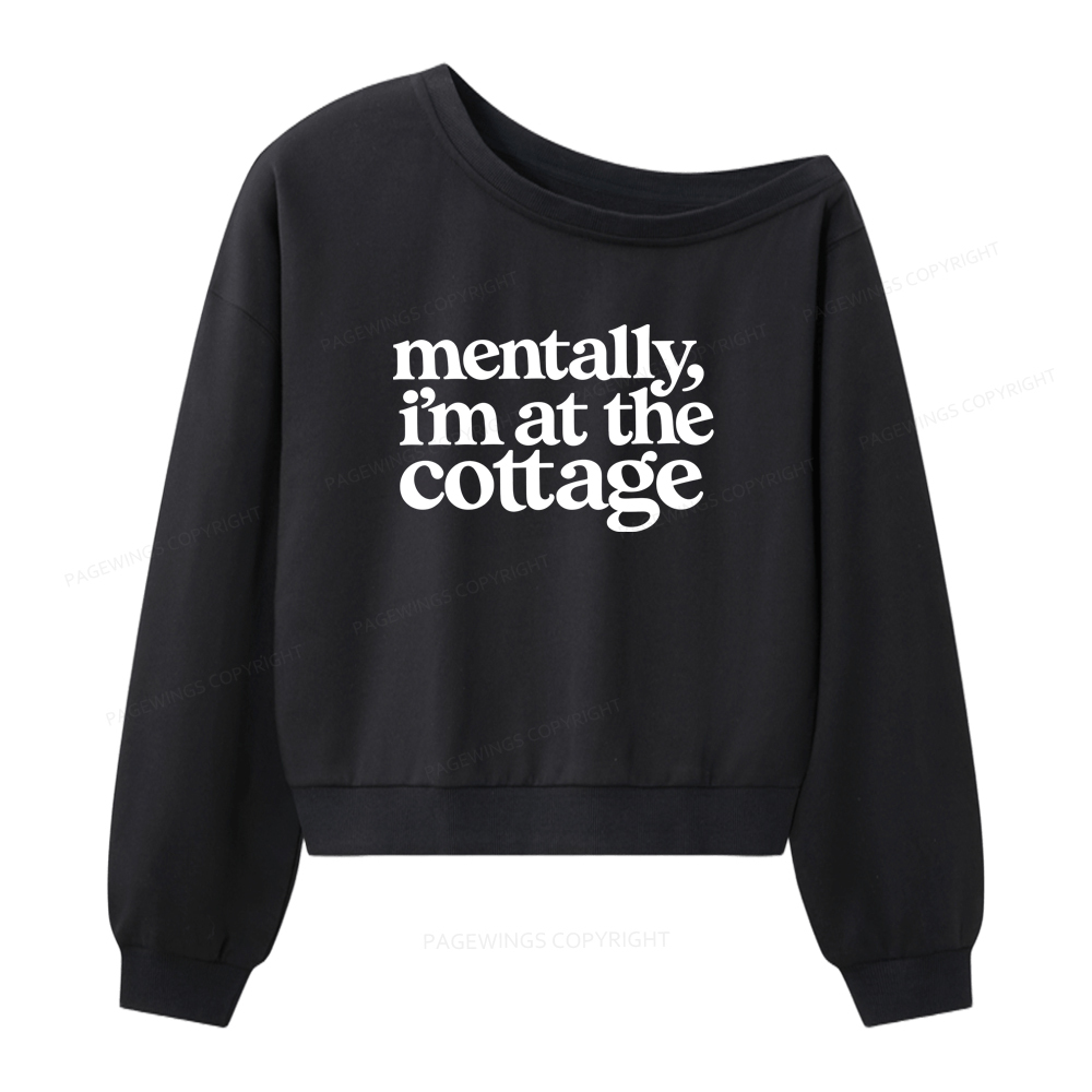 Pagewings At The Cottage Women Off Shoulder Sweatshirt