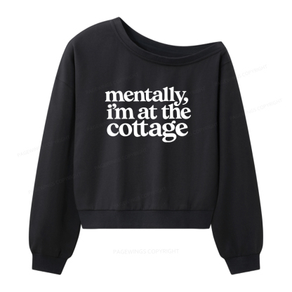 Pagewings At The Cottage Women Off Shoulder Sweatshirt