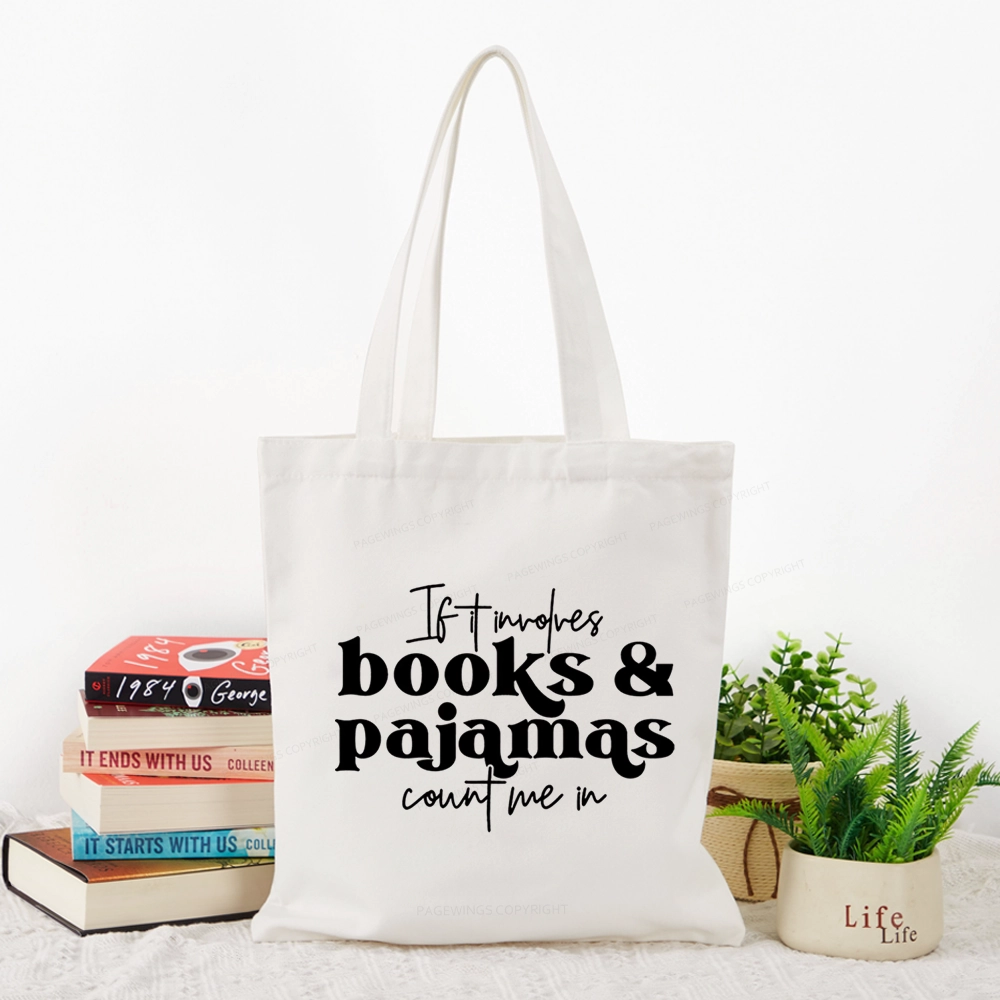 Pagewings Involves Books And Pajamas Count Me Tote Bag
