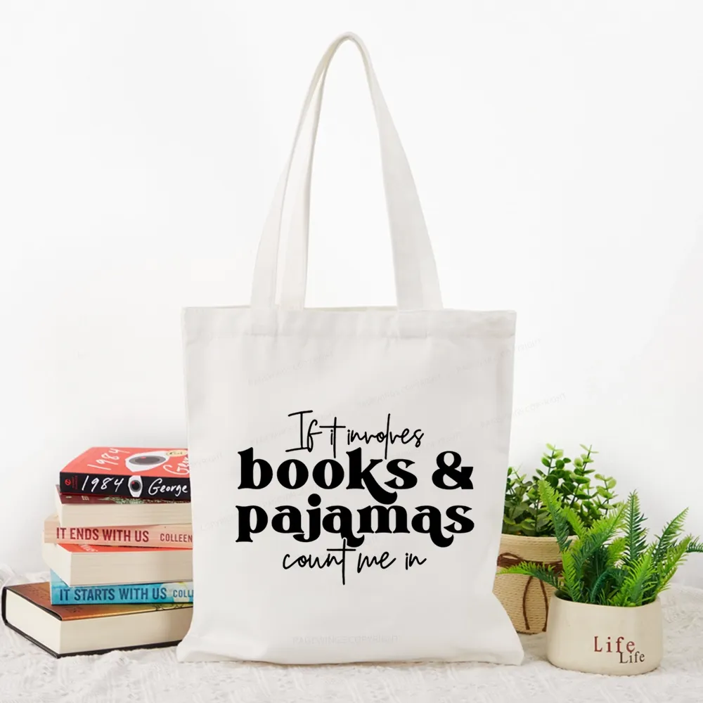 Pagewings Involves Books And Pajamas Count Me Tote Bag