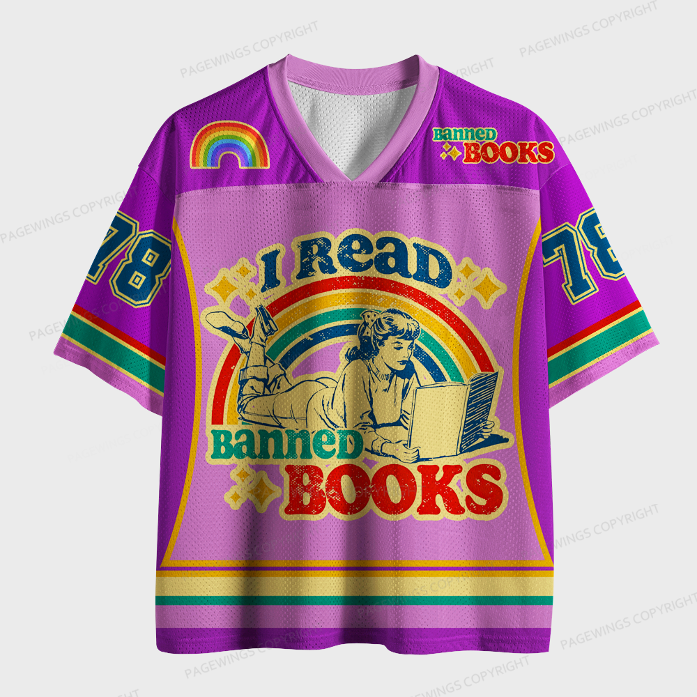 Pagewings I Read Banned Books Unisex Mesh Jersey
