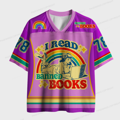 Pagewings I Read Banned Books Unisex Mesh Jersey