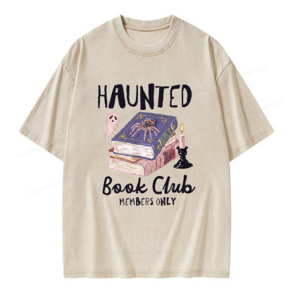 Pagewings Haunted Book Unisex Washed T-shirt