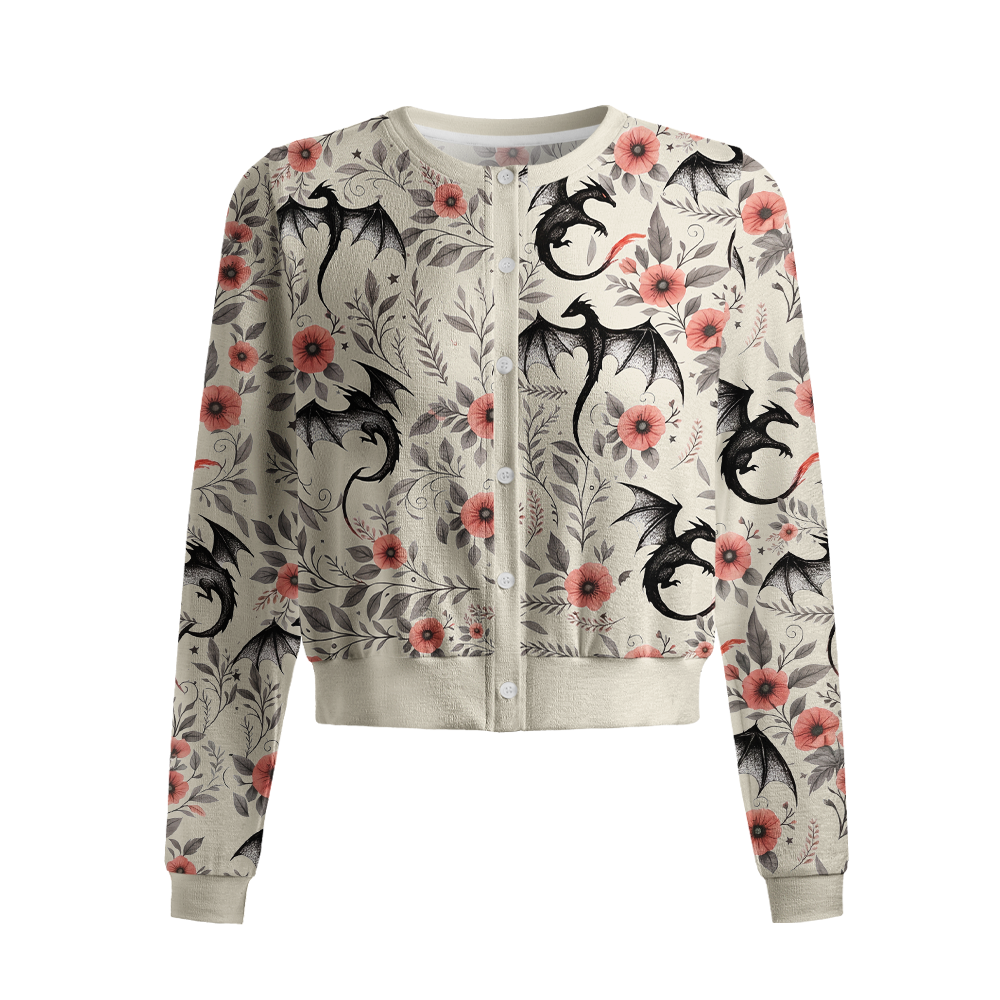 Pagewings Fantasy Book Lover Crew Neck Cardigan Sweaters