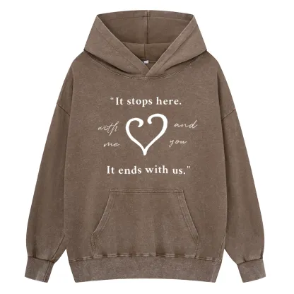 Pagewings It Ends With Us Colleen Hoover Unisex Washed Hoodie