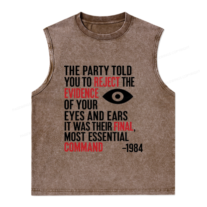 Pagewings Dystopia Quote Unisex Washed Tank Top