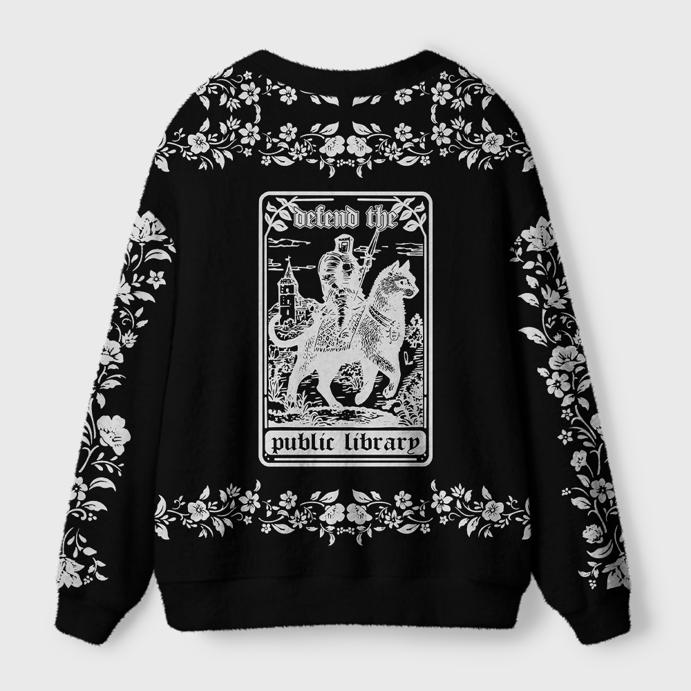 Pagewings Defend Your Local public library Light Knit Unisex Cardigan Sweaters