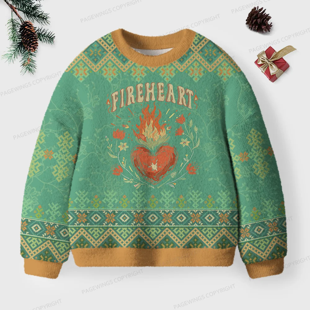 Pagewings Fireheart Unisex Ugly Knit Sweatshirt