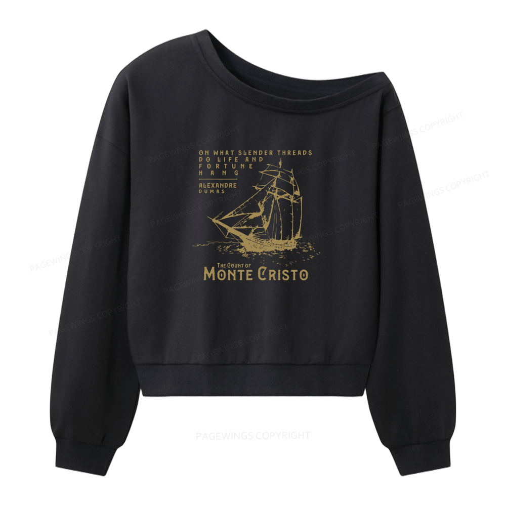 Pagewings Famous Book Quotes Women Off Shoulder Sweatshirt