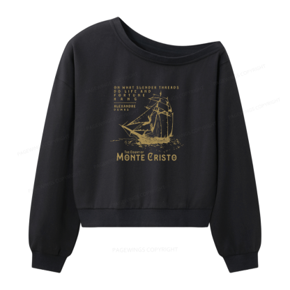 Pagewings Famous Book Quotes Women Off Shoulder Sweatshirt