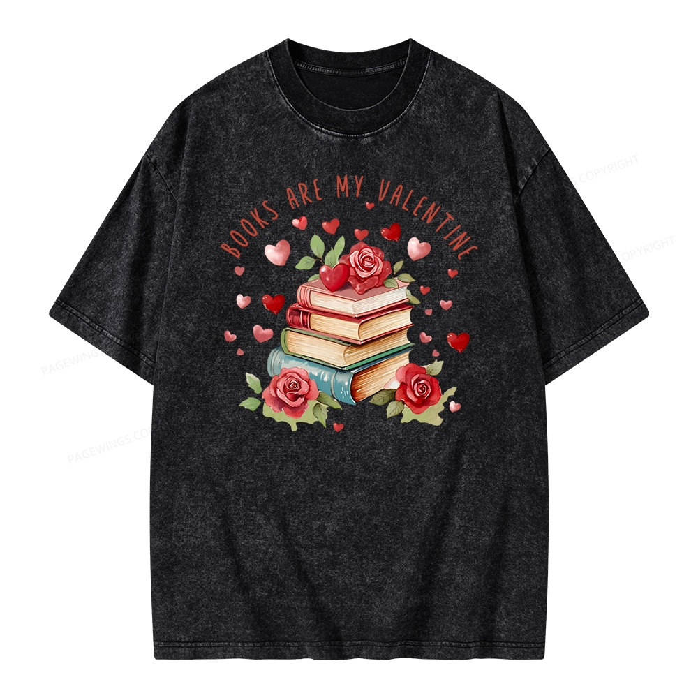 Pagewing Books Are My Valentine Unisex Washed T-shirt