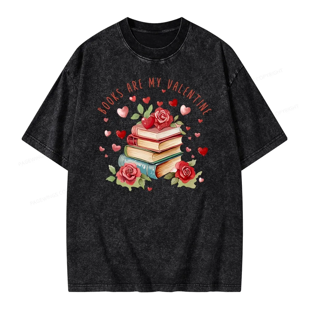 Pagewing Books Are My Valentine Unisex Washed T-shirt