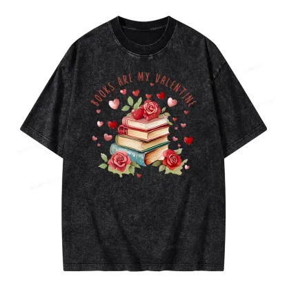 Pagewing Books Are My Valentine Unisex Washed T-shirt