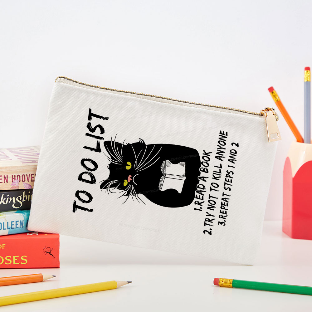 Pagewings Black Cat To Do List Pouch