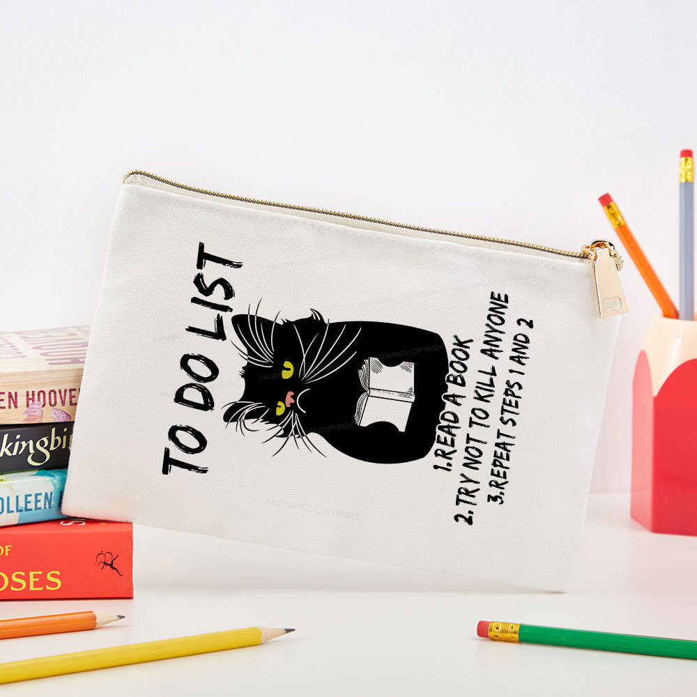 Pagewings Black Cat To Do List Pouch