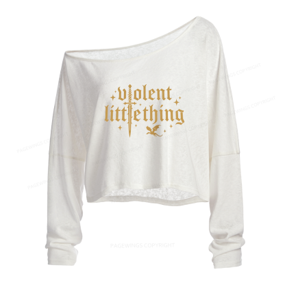 Pagewings Fantasy Reader Slouchy Long Sleeve Off Shoulder T-shirt