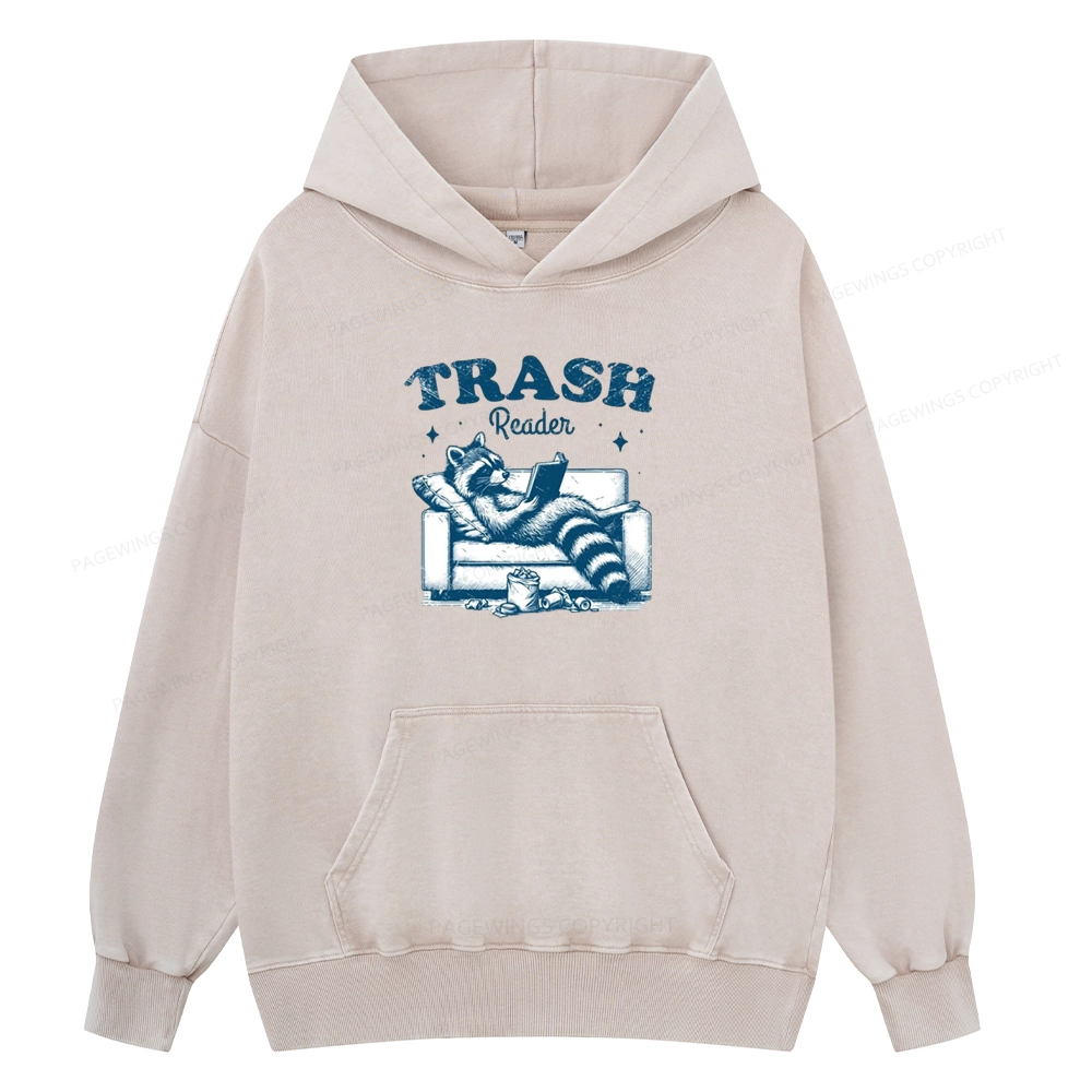 Pagewings Trash Reader Unisex Washed Hoodie