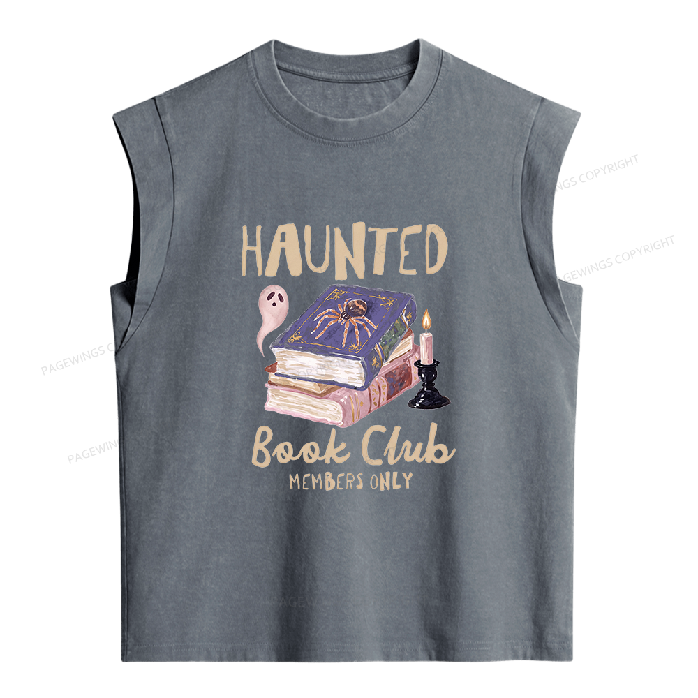 Pagewings Haunted Book Women's Washed Tank Top