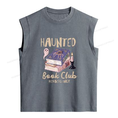 Pagewings Haunted Book Women's Washed Tank Top