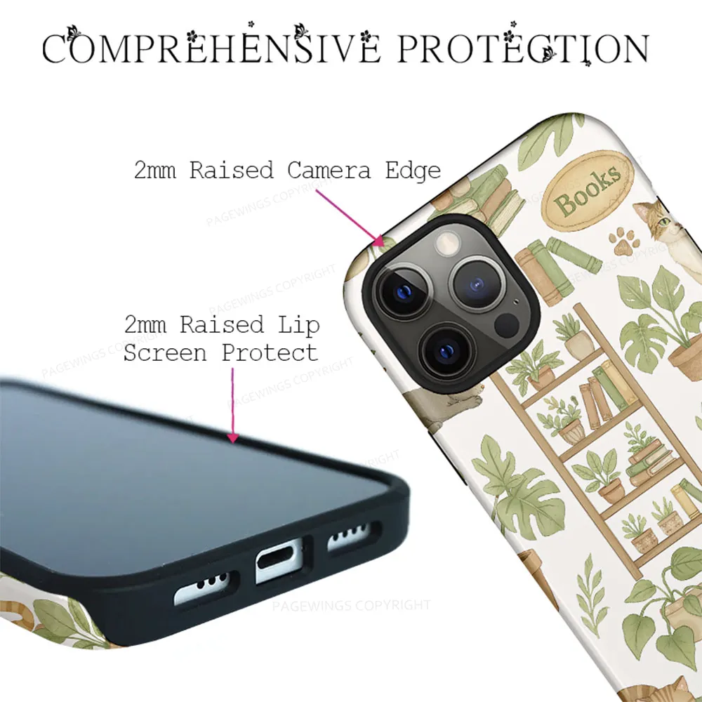 Pagewings Cats And Books Phone Case