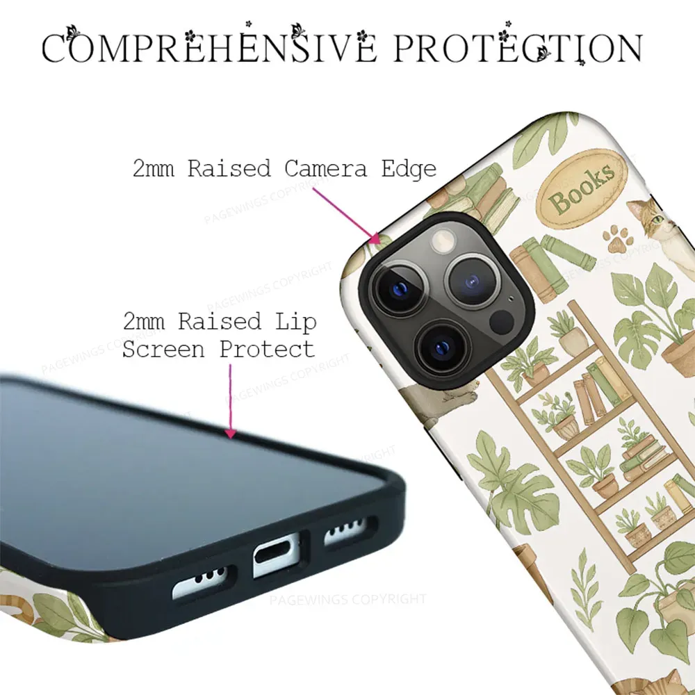 Pagewings Cats And Books Phone Case