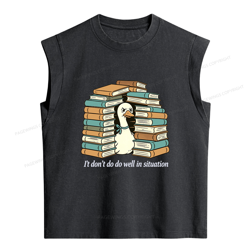 Pagewings I Don’t Do Well In Situations Women's Washed Tank Top