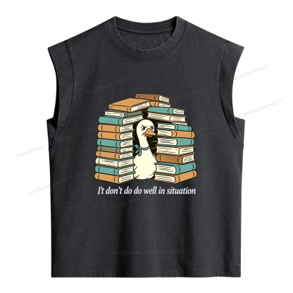 Pagewings I Don’t Do Well In Situations Women's Washed Tank Top