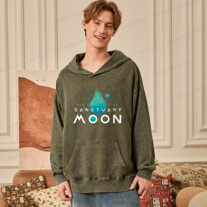 Pagewings Sanctuary Moon Unisex Washed Hoodie