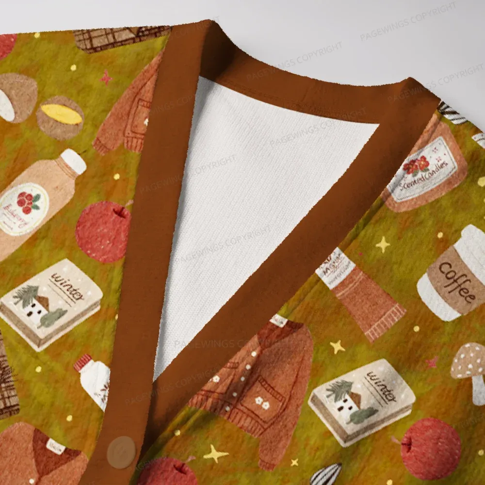 Pagewings Coffee and Books Unisex Ugly Cardigan Sweaters