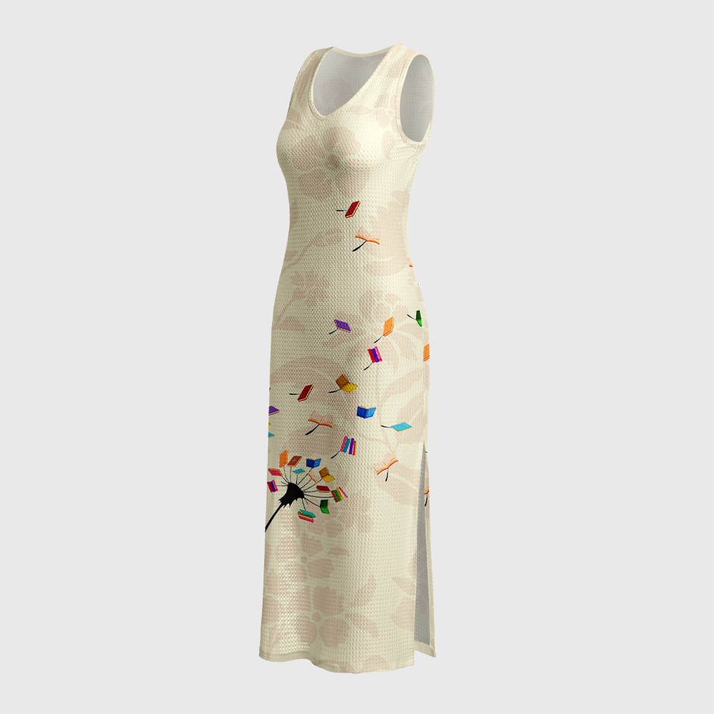 Pagewings Cozy Reading Crochet Maxi Dress