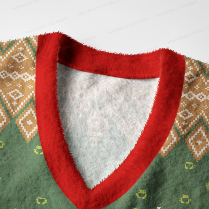 Pagewings Bookish Vibe Women's V-Neck Ugly Knit Vest