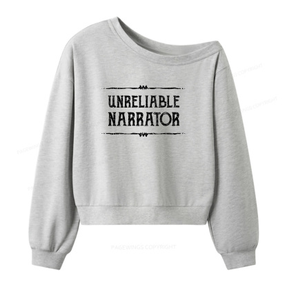 Pagewings Unreliable Narrator Women Off  Shoulder Sweatshirt