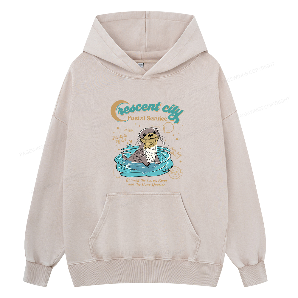 Pagewings Crescent City Postal Service Unisex Washed Hoodie