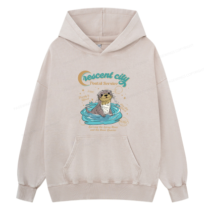 Pagewings Crescent City Postal Service Unisex Washed Hoodie