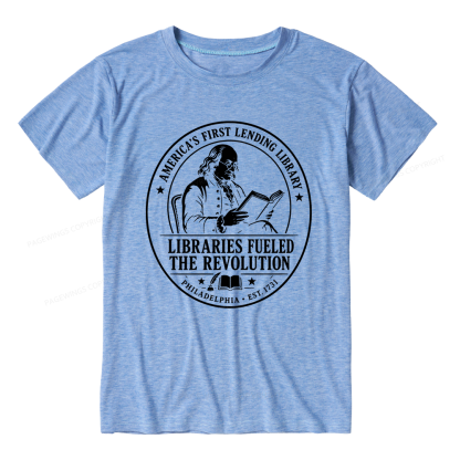 Pagewings Libraries Fueled the Revolution Unisex Heather T-Shirt
